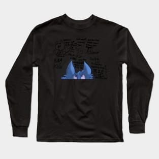 peekaboo cat with graffiti - Blue cartoon funny cat playing peek a boo Long Sleeve T-Shirt